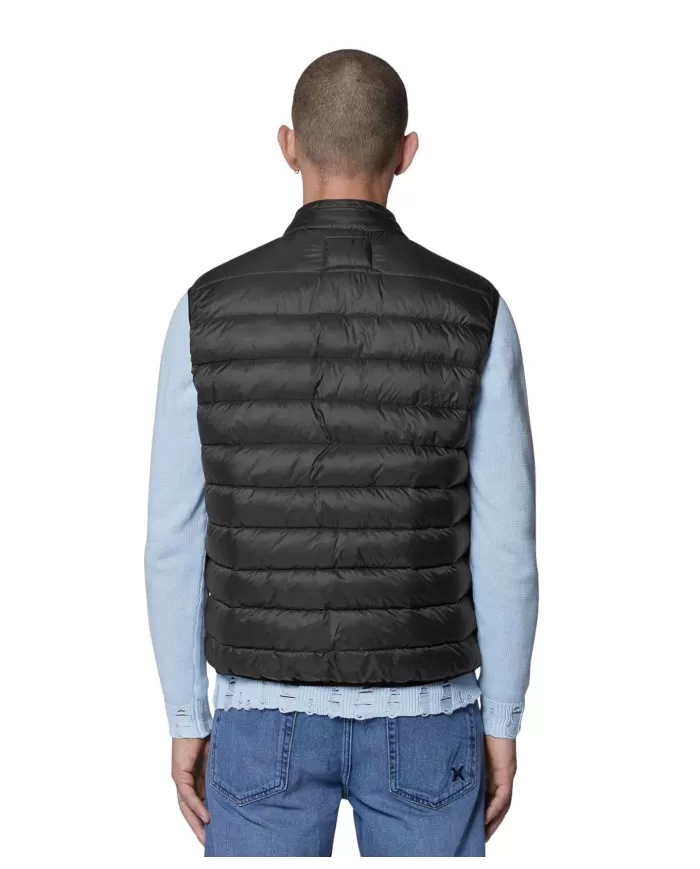 Richmond Smanicato Uomo UMP25236PIS8 ARABBE PE 2025 nylon trapuntato con logo stampato 01 BLACK